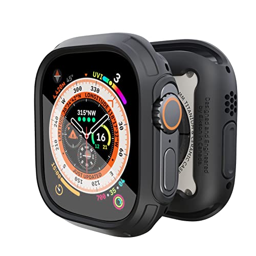 yzElkson Apple Watch Ultra op[P[X & XN[veN^[Lbg 49mm Quattro MaxV[Y  ~^[O[h v _ ϏՌ یJo[ KXt iWatchp ubN