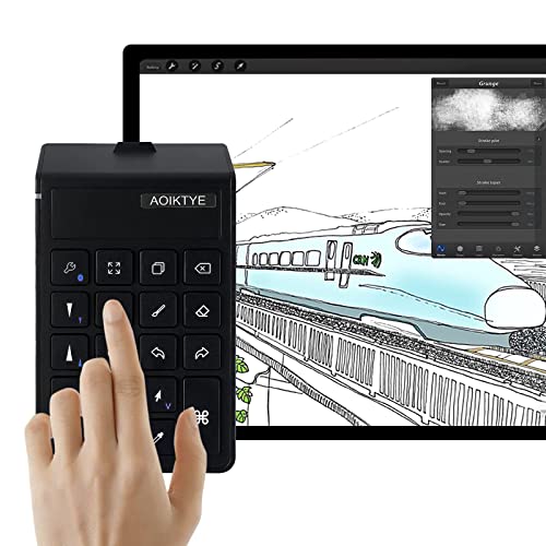 【送料無料】AOIKTYE Procreate 左手デバイス 第2世代Procreateキーボード プロクリエイト左手デバイス TELEC認証を取得 日本語説明書付き【ブラック】