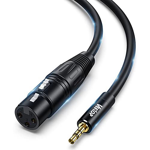 【送料無料】Veetop xlr 3.5mm 変換，3.5mm to XLR (メス) マイクケーブル 3.5mm trs to xlr (メス) 3.5mm to xlr変換ケーブル マイク用 変換ケーブル マイクロフォン/スピーカ/コンソール/パワーアンプ/テープレコーダー/携帯電話/ノートパソコン/カメラ (8m)