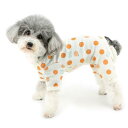 ZUNEA 犬服 春 夏 犬用 つなぎ ロンパース 小型犬 服 かわいい 水玉柄 パジャマ カバーオール Dリング付き おしゃれ 可愛い 部屋着 寝間着 柔らかい 通気性 ペット ドッグウェア 洋服 ストライプ服 チワワ 猫服 お散歩 お出かけ オレンジ XL