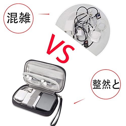 【送料無料】収納ポーチ 三層式 大容量 PC周辺小物 ガジェットポーチ 旅行 出張 便利グッズ ケーブル モバ イルバ ッテリー 収納ポーチ モバイルバ ッテリー タブレット USBメモリ ケーブル イヤホン 充電器 ALLVD (ブラック) primeplus-10038945 プライムプラス 楽天市場店 サンプル画像3