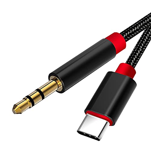 【送料無料】ALLVD AUX USB Type C 変換ケーブル 3.5mm オスオス チップ搭載 HiFi音質 ナイロン編み usb c to aux ケーブル タイプc ステレオケーブル USB-C機器/ヘッドホン/ホームステレオ/カーステレオ/スピーカー など対応 ケーブル オーディオ変換1.5M ブラック