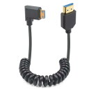 Duttek 8K Mini HDMI to HDMI コイルケーブル 2.1規格 48Gbps 超薄型右L型直角ミニ HDMI オス HDMI オス ケーブル 双方向送信対応 プロジェクター モニター カムコーダー用 4フィート/1.2m(2)