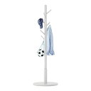 【送料無料】Aibiju コートハンガー 木製 ポールハンガー 4段 幅38×奥行38×高さ180cm ハンガーラック スリム おしゃれ 衣類収納 8 フック 倒れにくい土台 組立て簡単 衣架 洋服ラック 帽子掛け 白い YD-1009