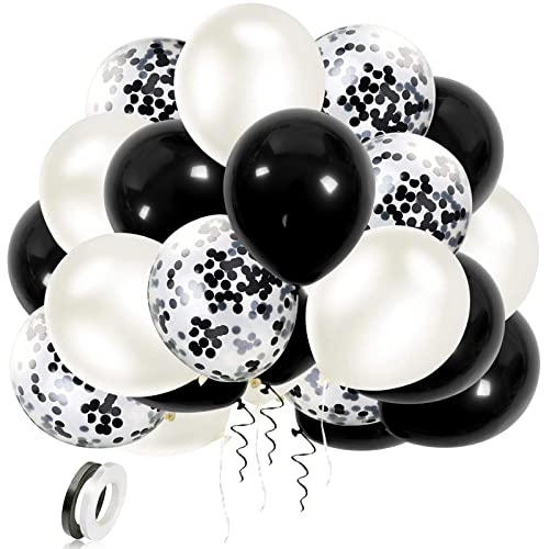 【送料無料】EXGOX 90個 風船 バルーン ブラック お誕生日 ゴム風船 セット 飾り付け happy birthday バルーン 吹雪入れ 誕生日会 母の...