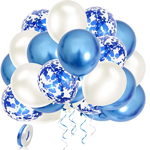 【送料無料】EXGOX 90個 風船 バルーン ブルー お誕生日 ゴム風船 セット 飾り付け happy birthday バルーン 吹雪入れ 誕生日会 母の日...