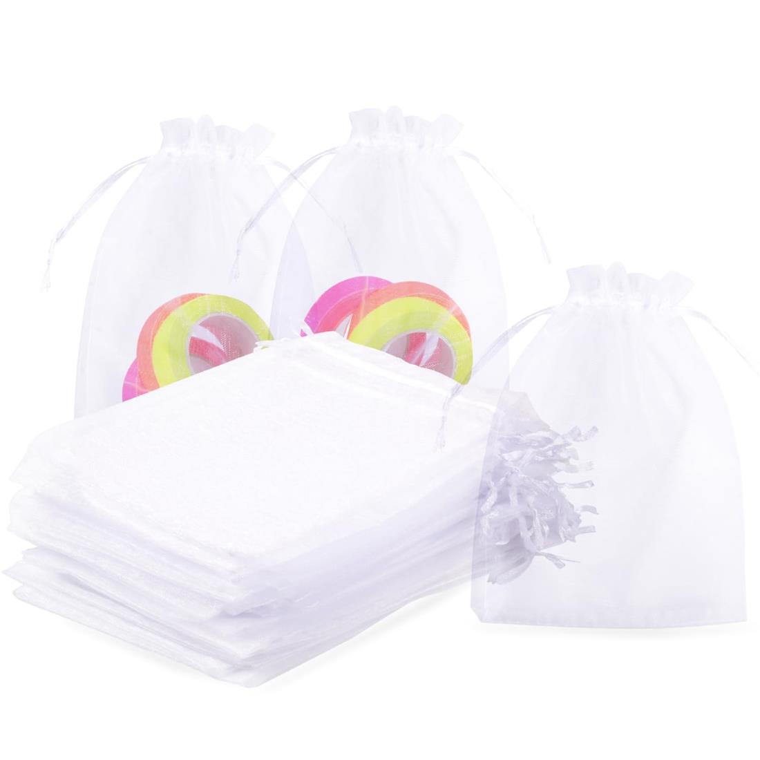 ラッピング 袋 透明 オーガンジー 巾着袋 小分け袋 プレゼント ギフト ポーチ (10x15cm 40枚)