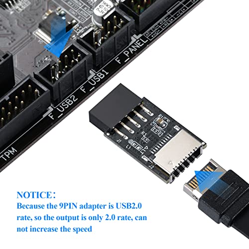 【送料無料】MZHOU USB 2.0 フロントパネルヘッダー USB 9ピン - USB 2.0 Type-E ...