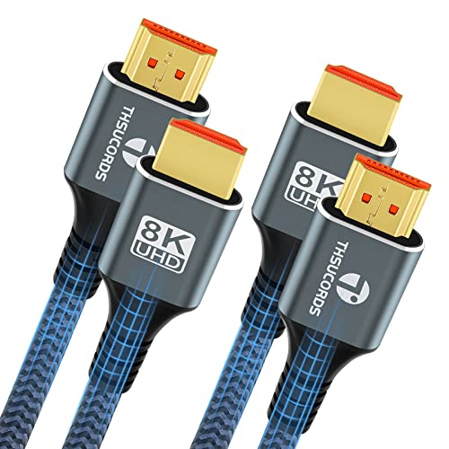 Rakuten - 【送料無料】Thsucords 8K 4K HDMI ケーブル 2M 2本入り 高速編組 HDMI 2.1 コード 8K@60Hz 4K@120Hz 144Hz 48Gbps Roku TV/PS5/HDTV/Blu-rayに対応