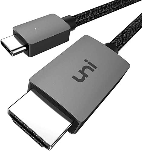 USB Type C HDMI 変換ケーブル 4K映像出力 uniAccessories 在宅勤務 [3m / USB Type CからHDMI/Thunderbolt 3 USB C HDMI スマホ ] HDMI端子 タイプC スマホミラーリングケーブル, MacBook Pro Air/iPad Pro 2018 2020どに対応 スマホ HDMI ウェブ会議 [グレー]