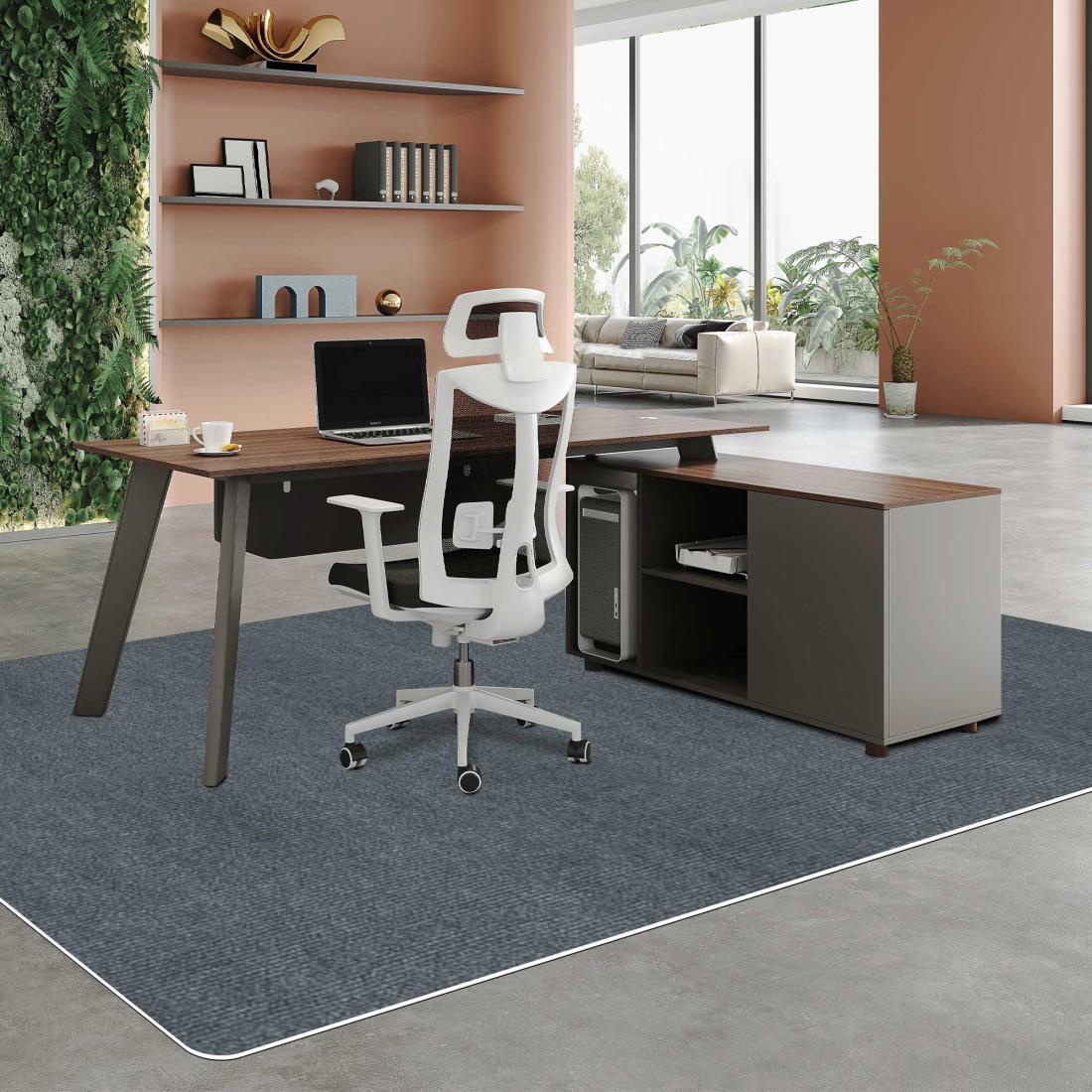 チェアマット 床保護マット UOUOMI フロアマット【180 ×140cm 】滑り止め TPRマット 厚み4mm 傷防止凹みキズ・パッド 床傷防止 滑り止 丸洗い可能騒音対策 床暖房対応セルフ粘着 ゲーミングチェアマットデスクマット吸音防音マット（ダークグレー）