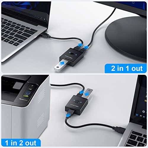 Cablecc KVM USB 3.0 �����������å����쥯���� 2~1�� ��ͭ 1~2�ϥ� �����ܡ��ɥޥ���������ʡ��ץ�󥿡���