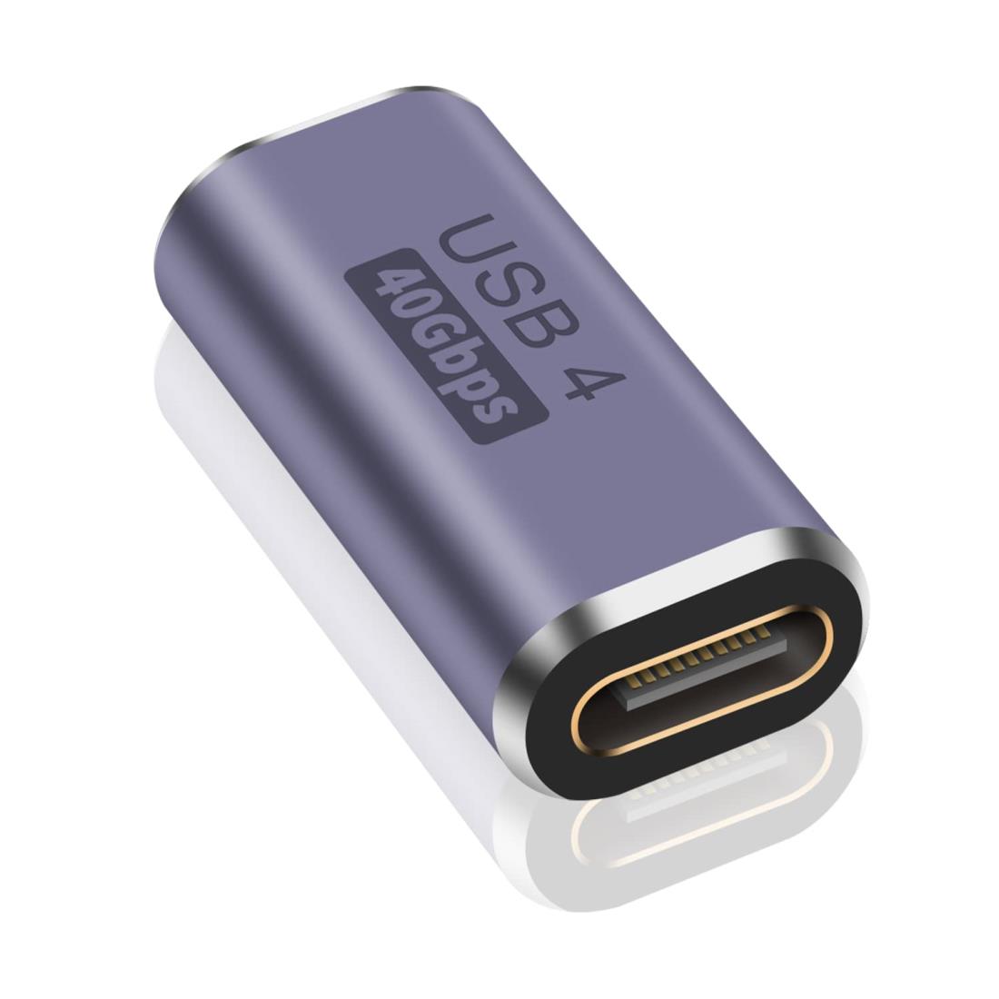 Poyiccot USB Type C メス メス 中継アダプタ、40Gbps USB -C 中継コネクタ、USB C 延長コネクタ【100 W/3A急速充電 USB3.1 PD対応 8K / 60Hz 】Type-c 延長アダプタ 雷電 USB 4.0 /MacBook/MacBook Air など対応 (1個セット）