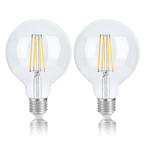 樂天商城 - FLSNT LED電球 エジソン電球 E26口金 75W形相当 2700K 電球色 8W 1055lm フィラメント電球 ボール電球 シャンデリア用 レトロ電球 雰囲気 高演色 広配光タイプ 非調光タイプ PSE認証済み 2個入