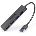 Plugable USB 3.0 ハブ 4 ポート Windows PC Surface Pro Chromebook Linux Android で使用可能 充電非対応