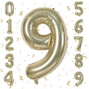 Biapian 数字 バルーン 数字9 風船 ナンバーバルーン 40インチ 大きい 誕生日 飾り付け バースデーバルーン 結婚式 記念日 ウェディング パーティー イベント ストロー付 シャンパン ゴールド