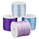 PH PandaHall ナイロン糸 4ロール 366m 結び紐 手芸 直径約1mm ナイロンロープ 手編み ブレスレット ハンドメイド 中国結び用 DIY アクセサリー用紐 手作り 材料 素材 ブルー パープル
