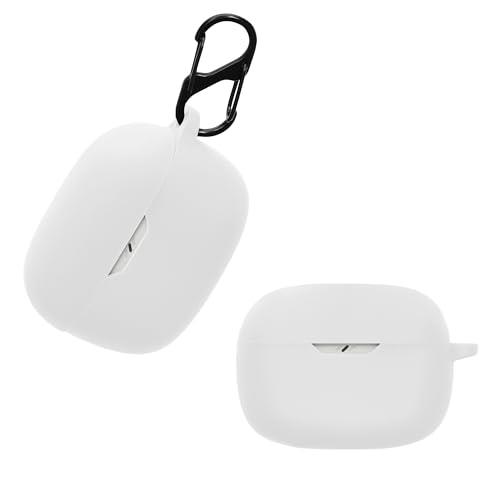 kwmobile イヤホンケース JBL Wave Beam対応 ケース - ワイヤ レスイヤホン シリコン 落下防止 白色