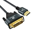 Thsucords 4K HDMI - DVI ケーブル 1M 金メッキ 編組 DVI - HDMIケーブル 双方向 プロジェクター ノートパソコン テレビ PC DVDプレーヤーに対応 適格請求書発行可