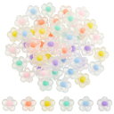 PH PandaHall 60個 ビーズ つや消しビーズ 6色 半透明 フロスト加工 花ビーズ パステルカラー 手芸ビーズ ヘアゴム DIY ジュエリーパーツ ...