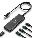 ICZI 10Gbps USB C ハブ USB-C3.2 4ポート拡張、USB 3.2 Gen 2 ハブ Type-c給電ポート付き セルフ/バス両用 40cmケーブル付き USBC から 4*USBC type-c USB-C増設 Type-C 拡張 タイプc 複数 MacBook Pro、iPad Pro、iMac、Chromebook 、Galaxyなど対応(充電や映像出力非対応