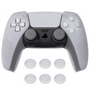 PlayVital ps5コントローラーに対応するカバー、分割デザインでグリップ部分だけに対応するケース、ps5コントローラーに対応する親指スティックキャップ付き、充電スタンドには使用できる【3Dスタッズエディション-クリアホワイト】
