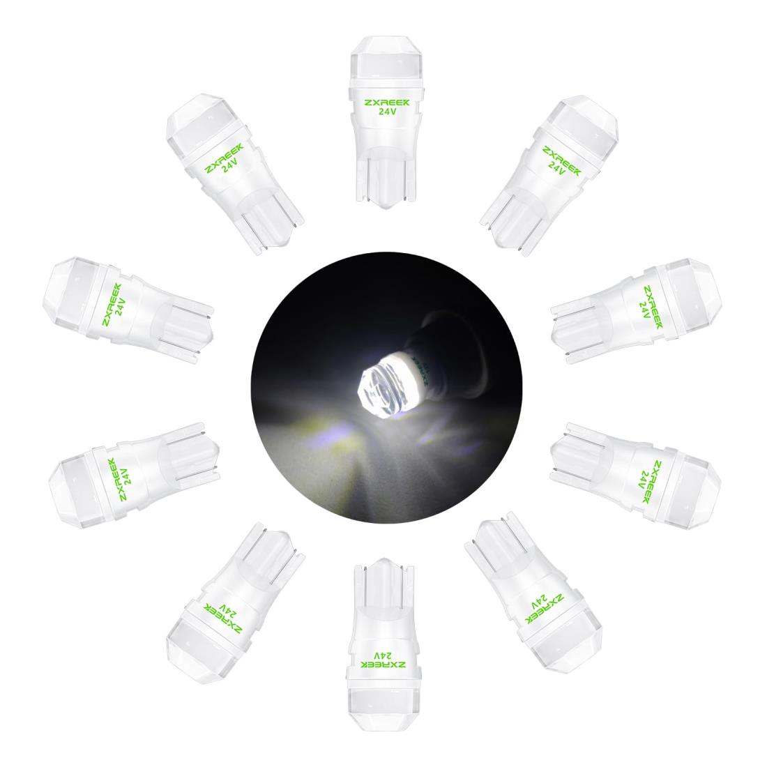 ZXREEK T10 24V LED ۥ磻 ݥ ꥢ󥹥 롼 ̵ LED T10 ߥå Ǯ 300ĶȻ ...