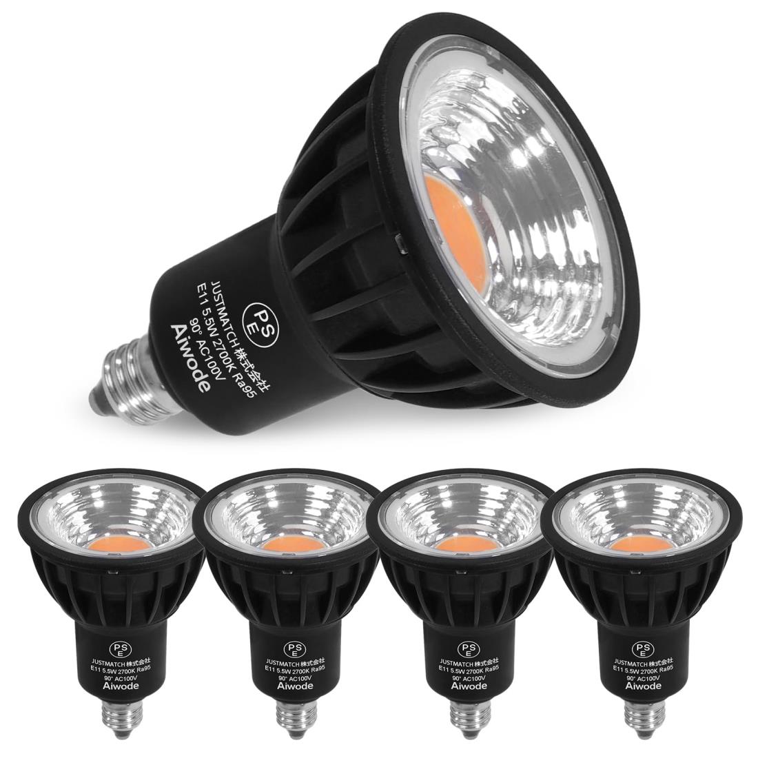 Aiwode E11 LEDݥåȥ饤 LEDŵ E11 5.5W(60W)ŵ忧2700K CRI95 뤵550lm ...