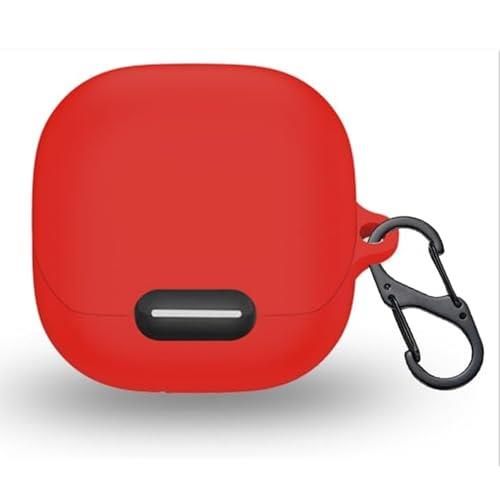 Odejaa liberty 4 NC用 ケースカバー liberty 4 nc 用カバー シリコン製 全面保護 落下防止 紛失防止 キズ防止 耐衝撃 軽量 装着充電可能 カラビナ付き (赤)