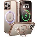 【透明な輝き&360°回転スタンド】CASEKOO iPhone 16 Pro 用ケース クリア 米軍規格保護 金属感 キラキラ フィット感 MagSafe対応 25W急速充電 横縦両立 角度自在 微調整 超強磁力 耐衝撃 高耐久性 ラップホール付き 真空メッキ レンズ保護 透明 黄変防止 いphone16pro 用ケ