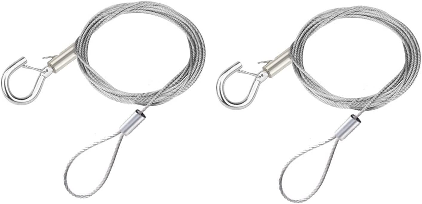 落下防止ワイヤー 吊下げフック 2本セット ピクチャーレール ワイヤーフック パワーミニワイヤー フック付きスリング 調節可能なステンレスワイヤー ビルボードスリング サインスリング 固定安全ワイヤー 長さ100cm 直径1.5mm 吊下げフック ポスター・額縁・絵画・壁掛け・展