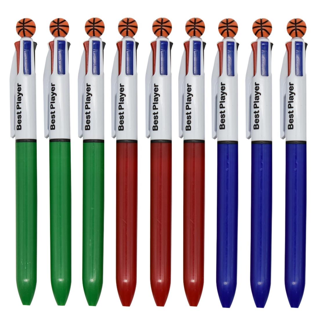 Maydahui おしゃれ 4色 バスケットボール ボールペン 12本セット 0.7mm 油性 多色 多機能 かわいい 文房具 手帳用 可愛い 子供 学生 クリ...