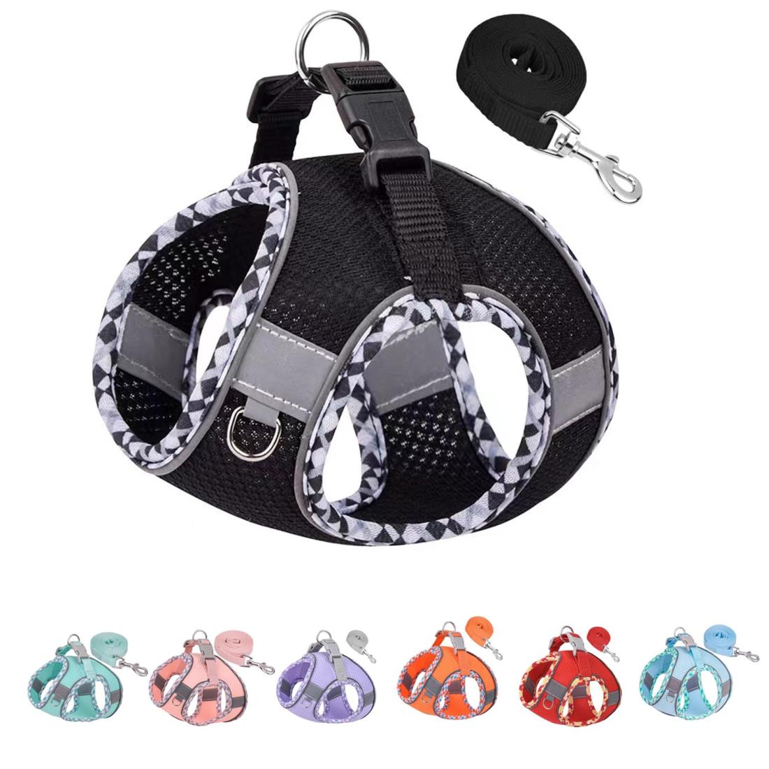 ペット用ハーネス犬 ハーネス超小型犬のハーネス 中型犬歩行、ランニング、トレーニングに便利な犬用ハーネスとベルトセット小型犬用ハーネス、小中型犬用ハーネス (X...