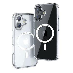 ONES HD超透明 iPhone16Plus 用 超強磁性MagSafe対応 ハードケース 米軍MIL規格 エアバッグ 超耐衝撃 レンズ保護 画面保護 「 高靭性強化PC保護板 ✚ 高弾性衝撃吸収·シリコンバンパー 」 Qiワイ ヤレス充電 傷防止 滑り止め 超軽量 持ちやすい 黄ばみ防止 クリスタル クリア