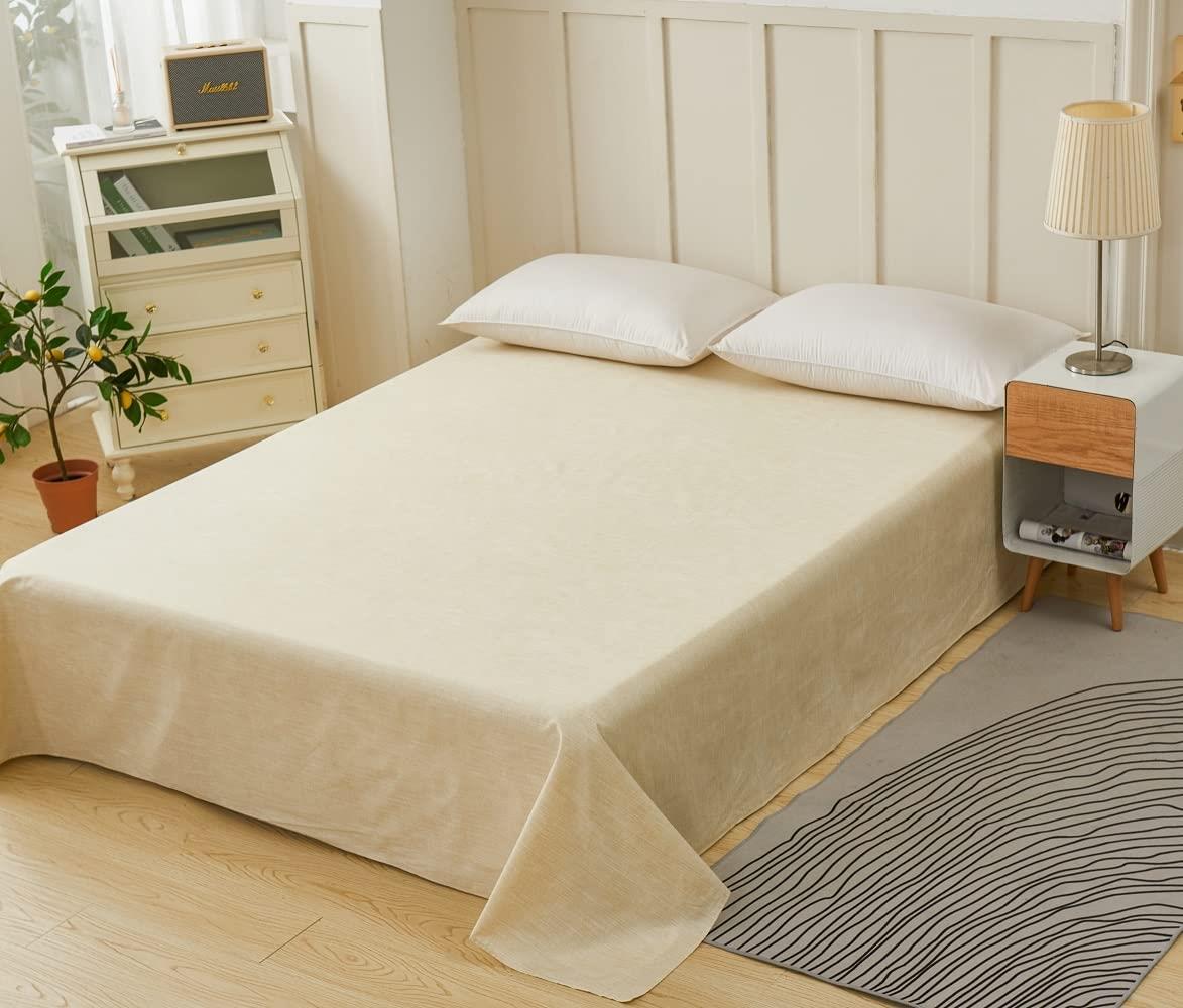 フラットシーツ クイーン 250x250cm 綿100% 敷きシーツ ベッドシーツ マットレスカ...