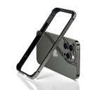 【YMXPY】iPhone14ProMax 用 アルミバンパーケース メタル+シリコンフレーム 二重構造 レンズ保護 軽量 ストラップ穴 耐衝撃 サイドバンパー (iPhone14ProMax, ブラック)