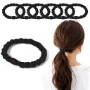 Fuyunohi ヘアゴム 黒 跡がつかないヘアゴム 髪ゴム ヘアリング ポニーテールリング ゴム 髪留め ヘアアクセサリー ブラック 6本 セット 髪のゴム ...
