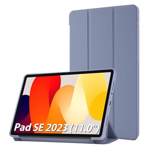 Simpeak Xiaomi Redmi Pad SE 対応 ケース 全面保護カバー 肌感PUレザーとTPU 薄型 超軽量 オートスリープ機能付き 三つ折スタンドタブレットケース,紫