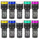KILIGEN 信号灯 信号インジケータAC/DC 12-24V インジケータライト レッドとグリーンとオレンジとホワイトと 青いLED フラッシュパネル マウ...