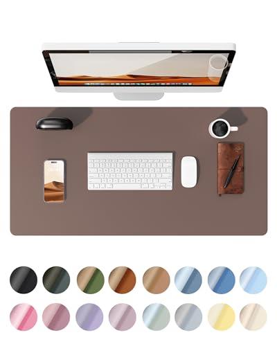 YSAGi レザー デスクパッド オフィス デスクマット マウス対応 大型マウスパッド ノンスリップPUレザー デスクブロッター ラップトップデスクパッド オフィス・家庭用防水 デスクライティングパッド (チョコレート, 60*35cm)