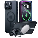 【新形態!スタンド使いながら充電OK】CASEKOO iPhone16 Pro 用 ケース 指紋防止 隠しスタンド付き Magsafe対応 マットケース 米軍MIL規格 耐衝撃 カメラ保護 黄変防止 軽量 薄型 半透明 ストラップホール付き ワイヤ レス充電対応 アイフォン16pro用 ケース(ブラック)