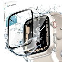 LIRUWECH Apple Watch 用 防水ケース seriesSE2/6/SE/5/4 40mm アップルウォッチ保護カバー ガラスフィルム 一体型 PC素材 全面保護 超薄型 装着簡単 耐衝撃 高透過率 指紋防止 傷防止 (40mm,クリア)(2)