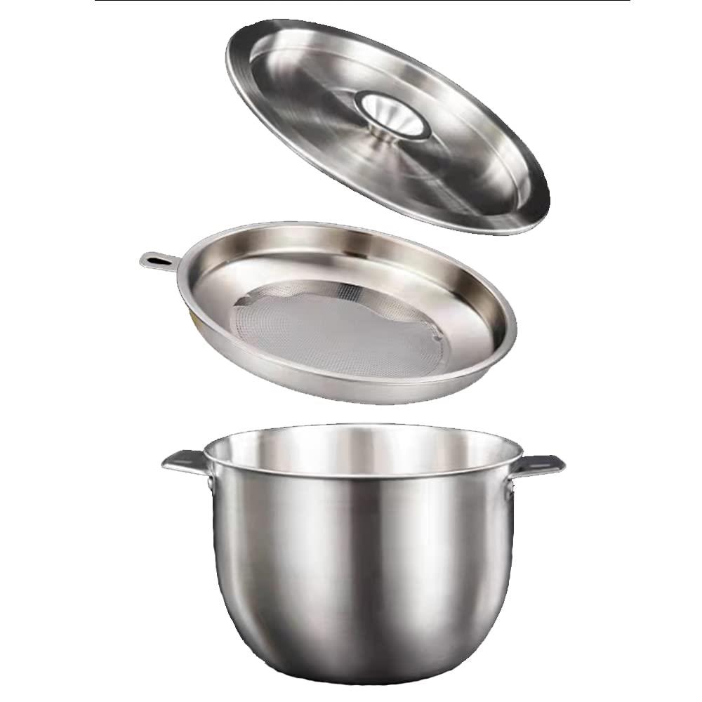 大容量油こしきオイルポット18-8ステンレス油缶大口径設計深型 あぶらこしポット 残留物をろ過 調理器..