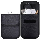 Wisdompro 電波遮断ポーチ スマートキーケース RFIDブロッキング リレーアタック車盗難 防止 カーセキュリティ 防犯対策 スキミング防止 PUレザー...