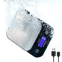 BOMATA (ボマタ) はかり デジタル 防水IP67 水没できる 1g単位 10kg USB充電&乾電池 二式給電 全視角LCD タッチセンサーボタン ステンレス製測り台 内蔵ブザー キッチンスケール 測り 洗える B609…(3)