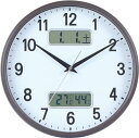 Nbdeal 掛け時計 電波時計 アナログ カレンダー 温度 湿度 表示 直径32cm 静音 連続秒針 ブラウンですLCD-Z8472