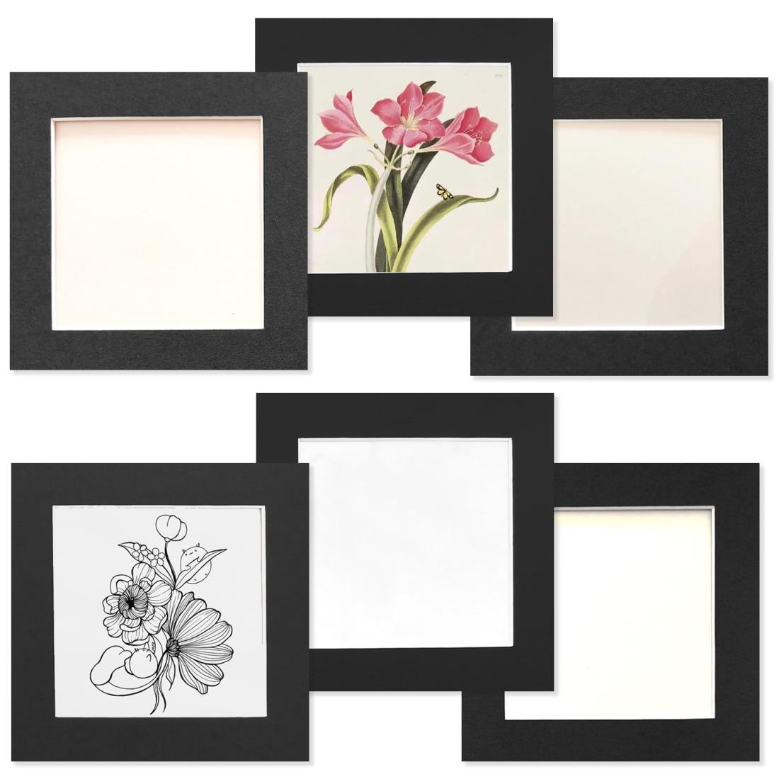 Haojiaho ペーパーフォトフレーム 6個セット 13.5*13.5cm 子供の絵 展示用 フォトフレーム 壁掛け 紙製 アートフレーム 絵画教室 絵 展示...