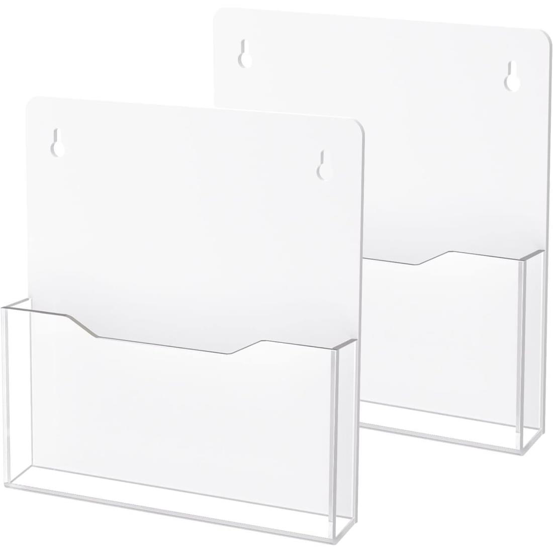 XMSSAA マグネット カタログスタンド 2個セット 透明アクリル A4縦型 パンフレットスタンド チラシケー..