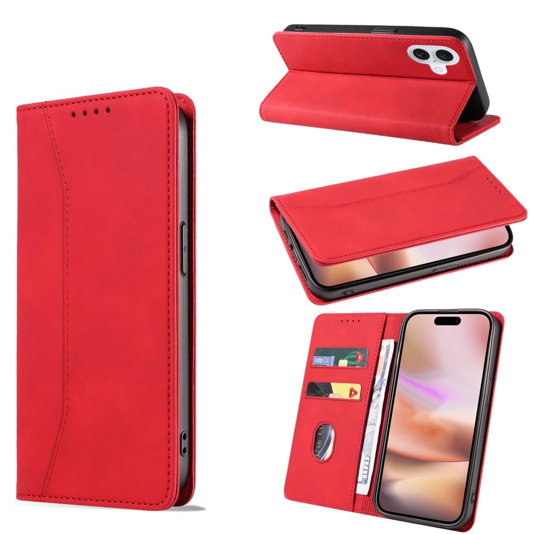 KWATUNG iPhone 16 用 ケース 手帳型 アイフォン 16 用ケース 手帳型 おしゃれ iPhone 16 用手帳型ケース 肌感レザー iPhone 16用 カバー 内蔵マグネット 耐衝撃 iphone16 用スマホケース 手帳型 カード収納 スタンド機能 あいふぉん16用ケース手帳型 全面保護 アイフォン 16