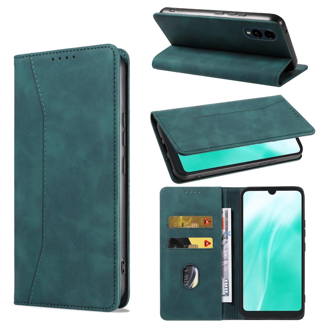 KWATUNG arrows we2 用 ケース 手帳型 おしゃれ arrows we2 fcg02 用ケース 手帳型 肌感レザー arrows we2 f-52e 用ケース 手帳型 内蔵マグネット 耐衝撃 カード収納 スタンド機能 アローズWE2 用 ケース 手帳型 全面保護 arrows We2 用スマホケース f-52eケース ターコイズ